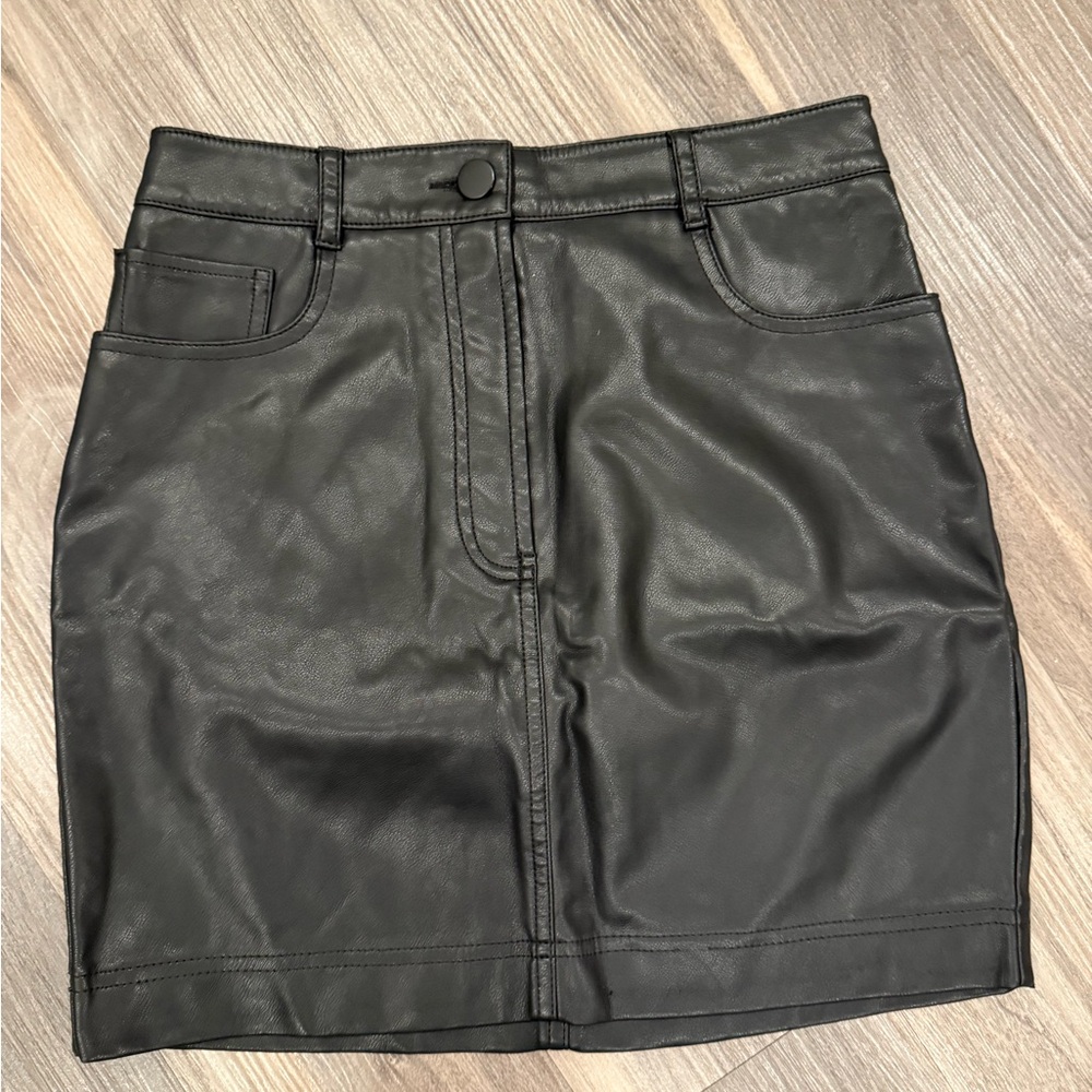 Express Black Faux Leather Mini Skirt